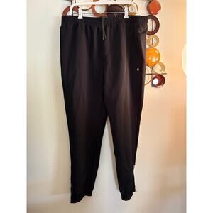 Dip Womens Jogger Lounge Sweat Pants XL Stretch Black Drawstring Pockets